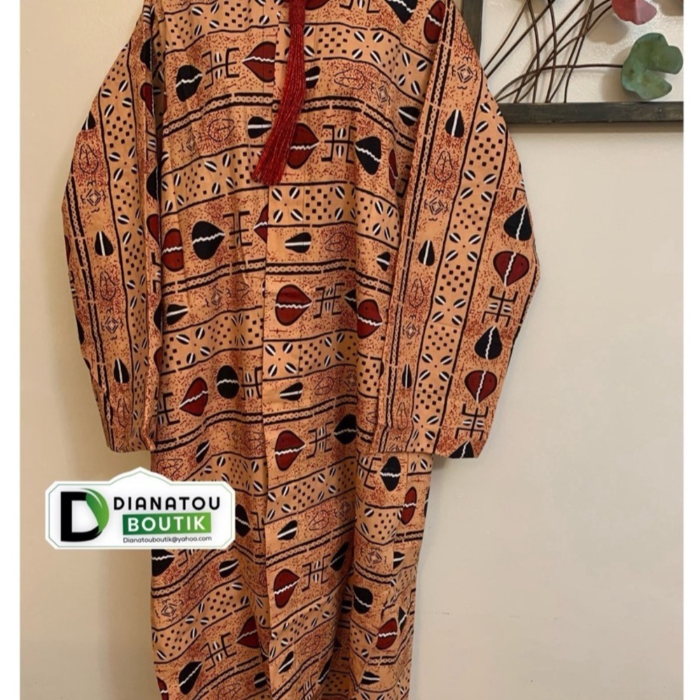 DianatouBoutik Collection 2024 Handmade African Print Duster Kimono Dress